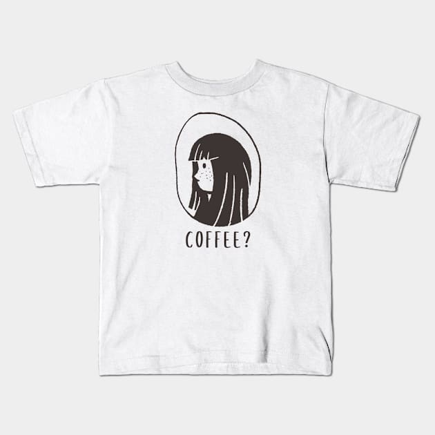 coffee cute girl Kids T-Shirt by AA